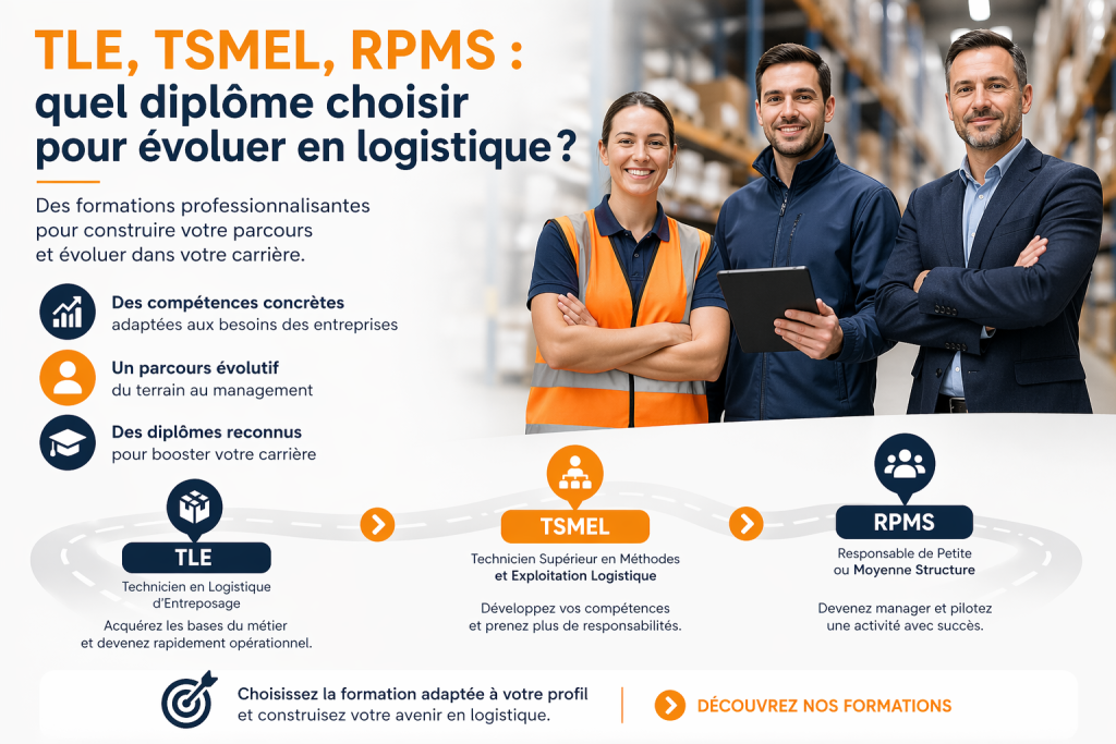 TLE TSMEL RPMS formation logistique évolution carrière Dysruptiv Campus