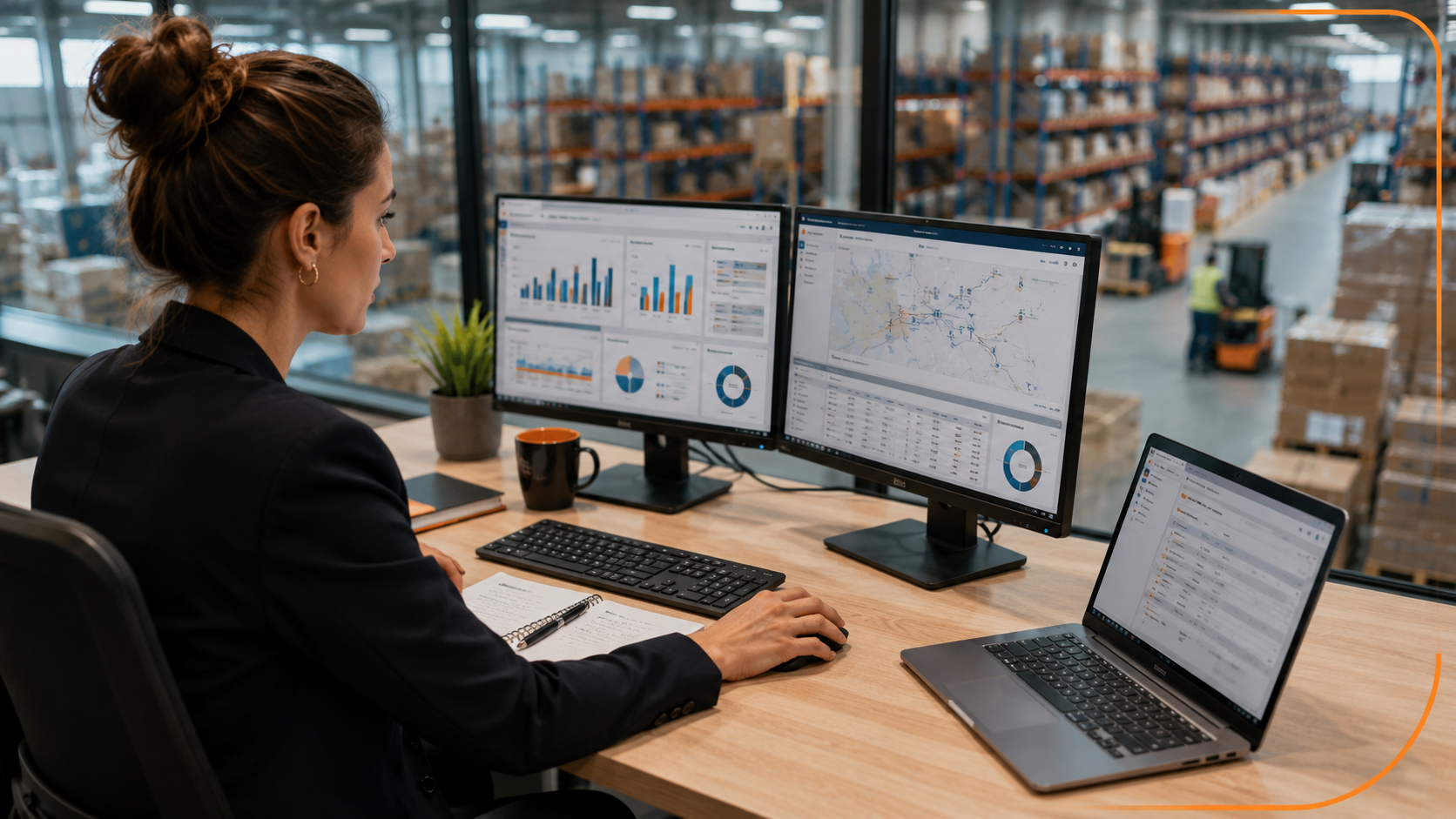 Technicien supérieur en méthodes et exploitation logistique pilotant les flux et analysant les performances logistiques depuis un poste de contrôle moderne
