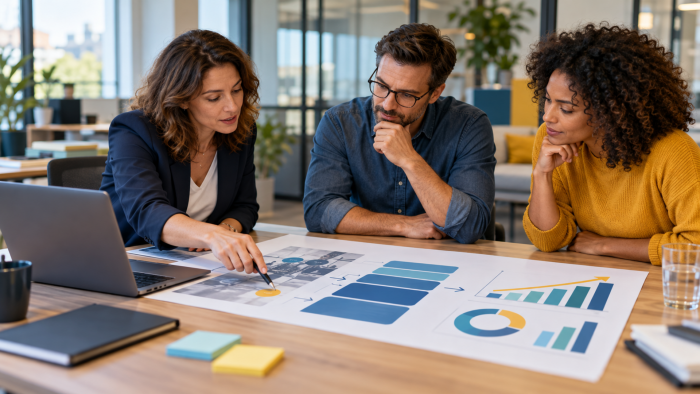 Responsable RH, manager et formateur construisant un parcours de formation adapté aux besoins de l’entreprise